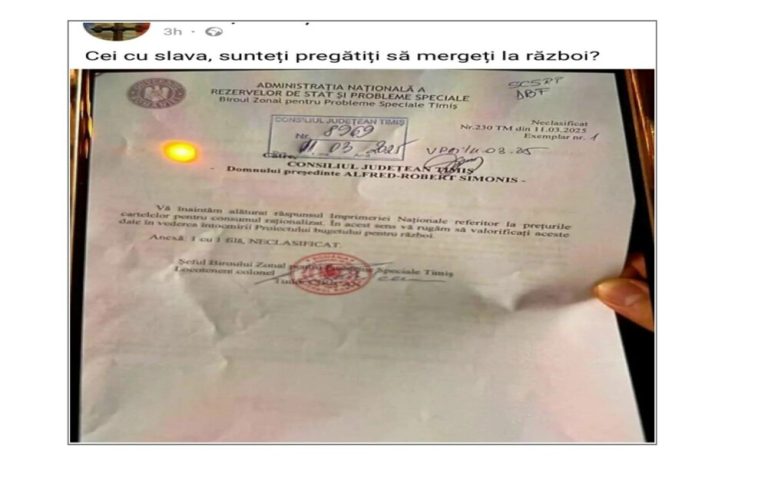 FOTO – Fake news grosolan: România nu intră în război, transmite Guvernul