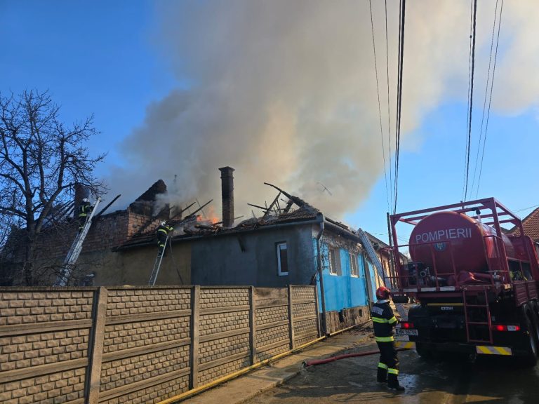 ULTIMA ORĂ/FOTO: Incendiu de proporții. Două case și patru anexe au luat foc
