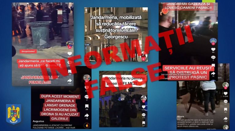 Jandarmeria Română reclamă o campanie de dezinformare pe TikTok și Facebook