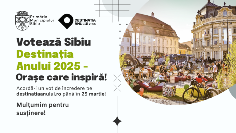 Sibiul este finalist în competiția Destinația Anului 2025 în turism