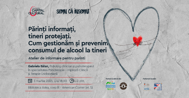 Atelier pentru părinți la Biblioteca Astra: Cum prevenim consumul de alcool la tineri