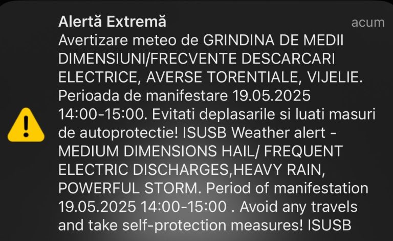 ULTIMA ORĂ ISU Sibiu: Cod Portocaliu în 18 localități din județul Sibiu