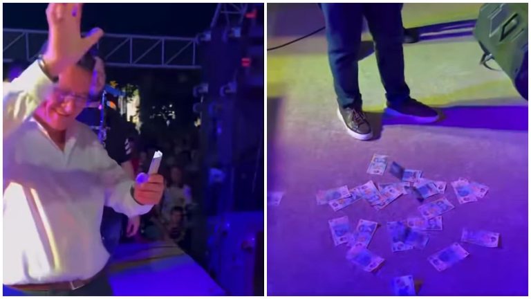 VIDEO: România, 2025. Un primar „aruncă” cu mii de lei către un manelist