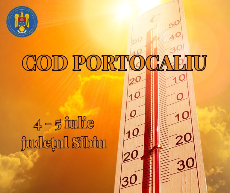 ALERTĂ ISU Sibiu: Două zile de Cod Portocaliu în județ. Temperaturile vor ajunge la 40 de grade