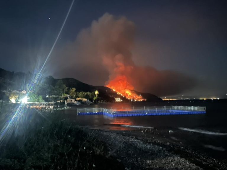 VIDEO: Incendiu puternic pe insula Thassos din Grecia. În mai multe zone nu este electricitate