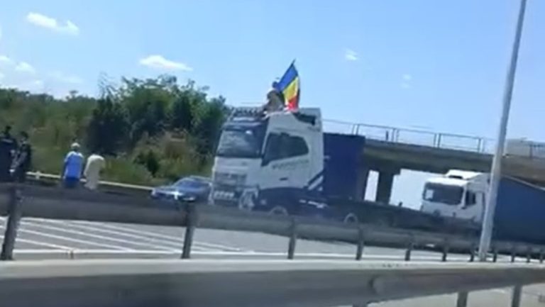 De pe TIR direct în „beciul domnesc”: șoferul care a blocat A1 a fost reținut