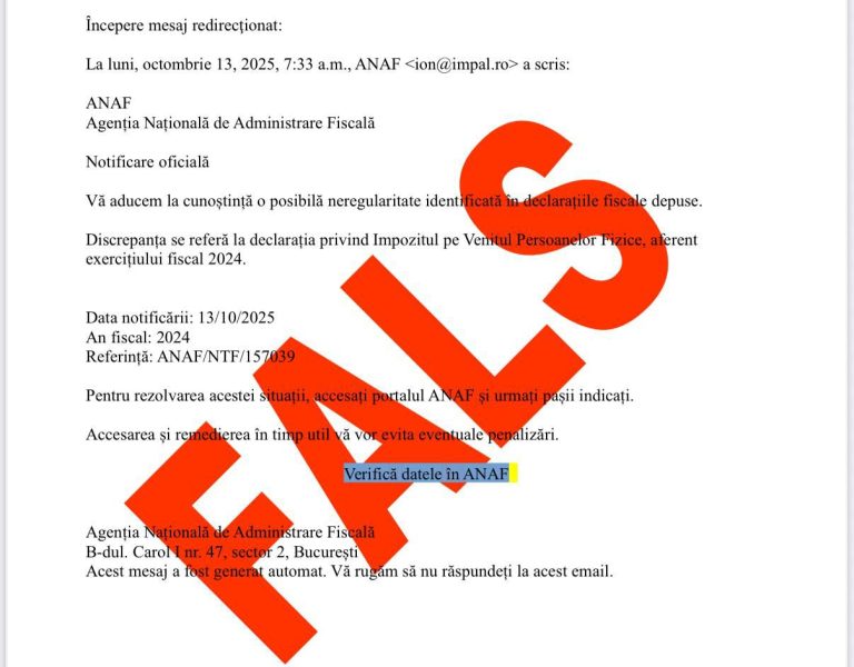 ULTIMA ORĂ: Alertă de la ANAF. „Nu deschideți aceste emailuri”