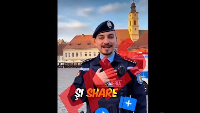 VIDEO: Un clip cu un fals jandarm care transmite un mesaj de susținere pentru Călin Georgescu, distribuit masiv pe rețelele sociale