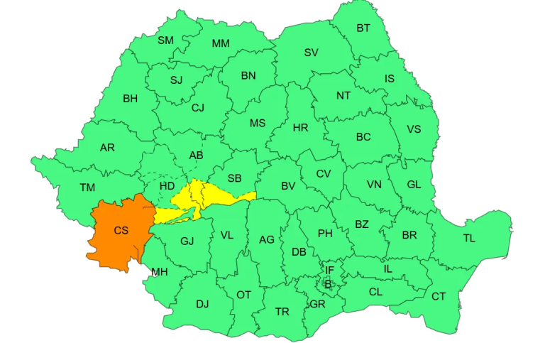 ANM a emis Coduri Galben și Portocaliu. Și Sibiul e vizat