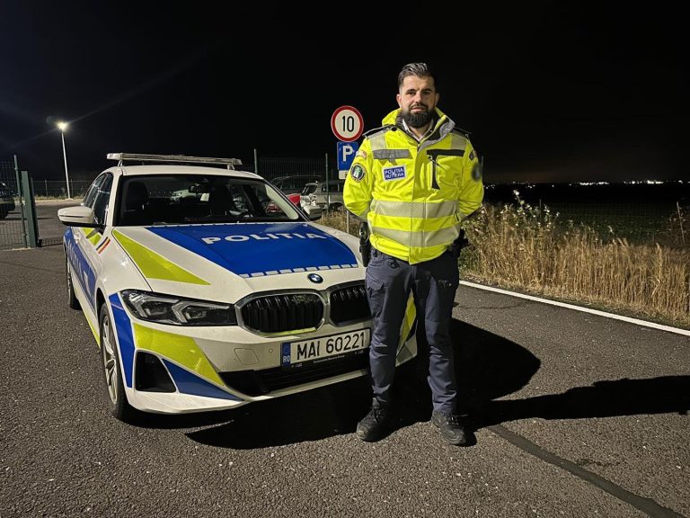 FOTO: Denis, polițistul care a salvat viața unei tinere aflată în stop cardio-respirator pe A1 Boița-Deva