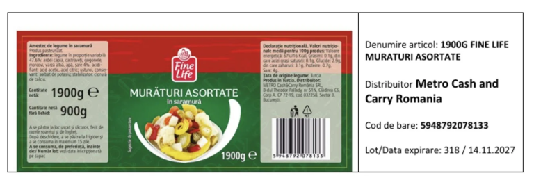 ULTIMA ORĂ: Produs retras de urgență din magazinele Metro