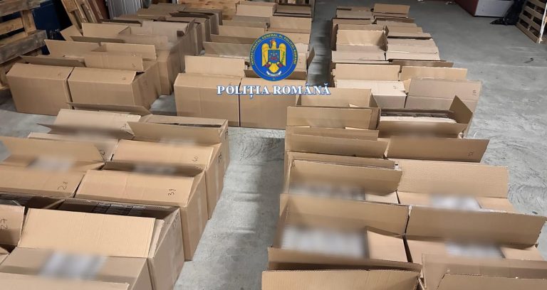 FOTO: 1,2 milioane de țigări confiscate de polițiștii sibieni