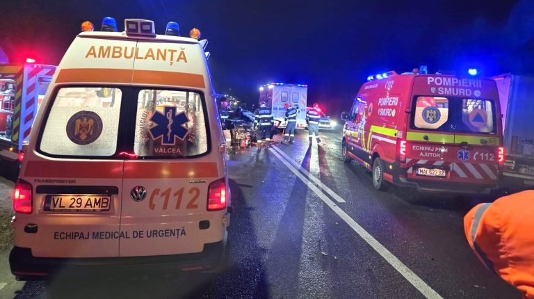 Noapte de coșmar pe DN1, în Sibiu: Impact cu un cal, trei persoane rănite și transportate la spital