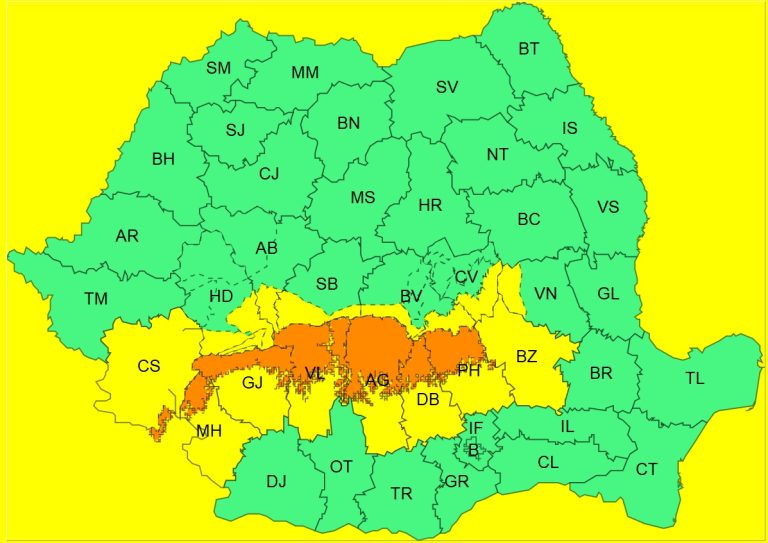 FOTO: Alertă de ploi și viscol în Sibiu și țară