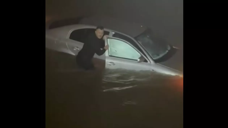 VIDEO: Polițiști-salvatori de vieți. Au intrat în apă pentru a salva o femeie care a căzut cu mașina