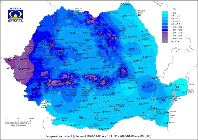 Minus 19 grade, cea mai scăzută temperatură din România. S-a schimbat „polul frigului”?