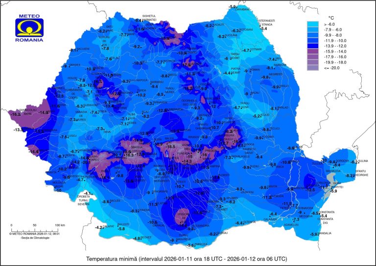 Minus 19 grade Celsius, cea mai scăzută temperatură în România. Unde a fost „polul frigului” în județul Sibiu