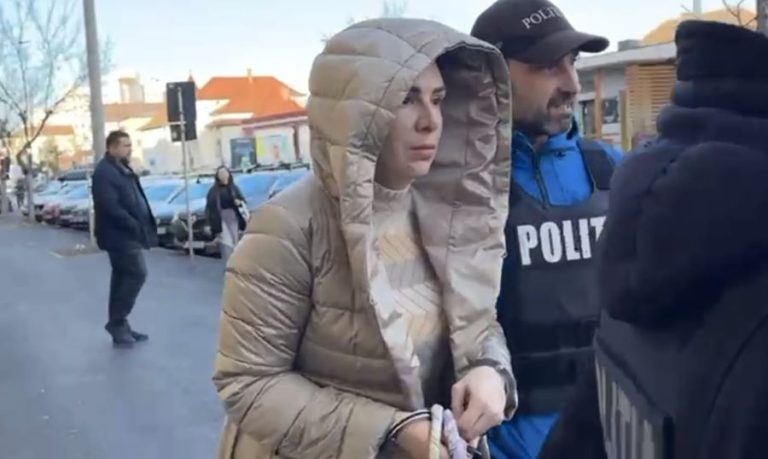 VIDEO. Adriana Viliginschi, concubina lui Adrian Kreiner și complice în crima de la Cisnădie, la ieșirea de la Parchet