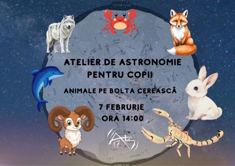 Atelier de astronomie pentru copii: „Animale pe Bolta Cerească”
