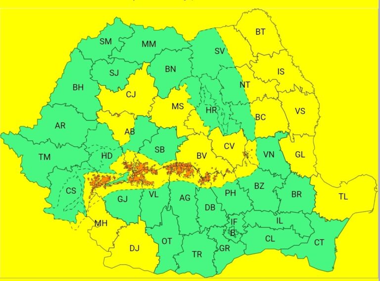 ALERTĂ METEO: Cod Galben și Portocaliu de viscol puternic în județul Sibiu