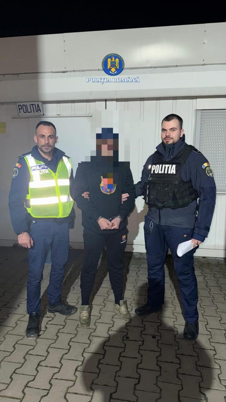 FOTO: Hoț sibian, prins de polițiști. A furat dintr-un magazin din Șelimbăr
