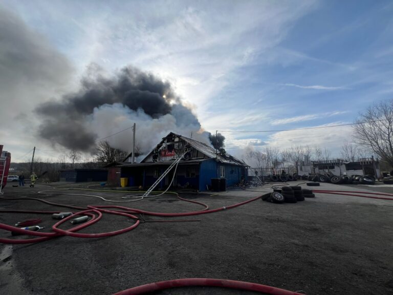 FOTO/VIDEO: Incendiu devastator la o vulcanizare în zona Veștem