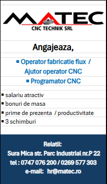 Angajări la MATEC Șura Mică