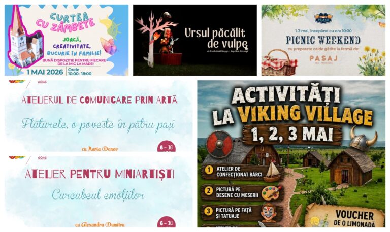 Evenimente pentru copii în Sibiu (1-5 mai 2026) - Activități, spectacole și ateliere de neratat