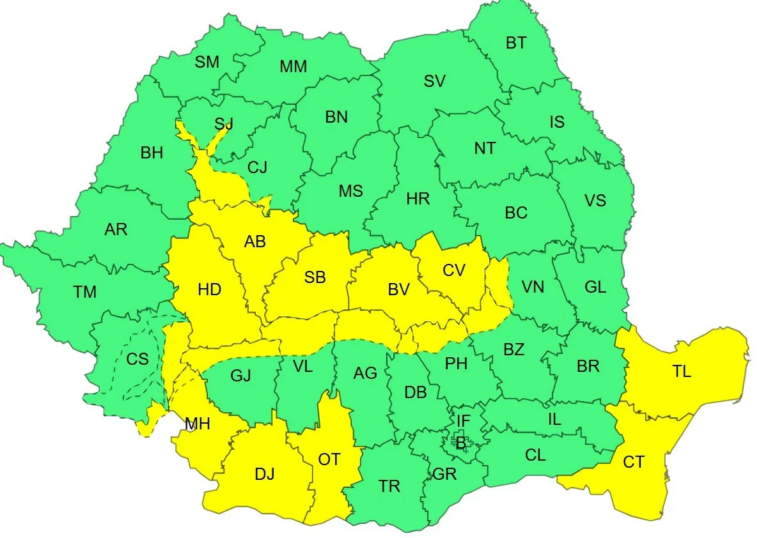 METEO: Vom avea un adevărat ȘOC TERMIC. Alertă de vânt și ninsoare în județul Sibiu