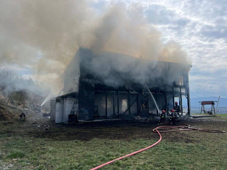 VIDEO/FOTO/ULTIMA ORĂ: Flăcări uriașe au cuprins o cabană în Dealul Dăii! Intervenție de urgență a pompierilor