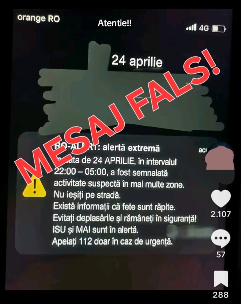 RO-ALERT FALS face ravagii: Fake News de proporții despre răpirea unor tinere