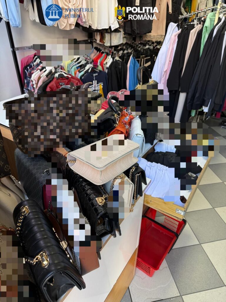 FOTO – Lovitură de proporții la Mediaș: produse contrafăcute de UN MILION de lei, descoperite de polițiști