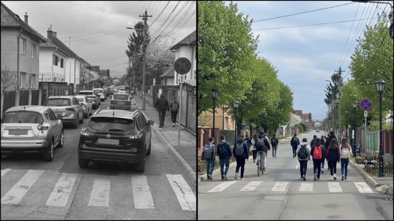 Primul pas spre un Sibiu mai respirabil: start pentru „Strada Școlară”. Mașinile NU vor mai circula în anumite intervale orare