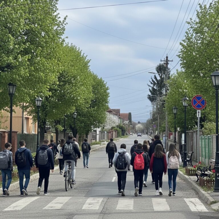 FOTO – Premieră absolută, miercuri, în Sibiu. Schimbare majoră în trafic: elevii devin prioritatea orașului