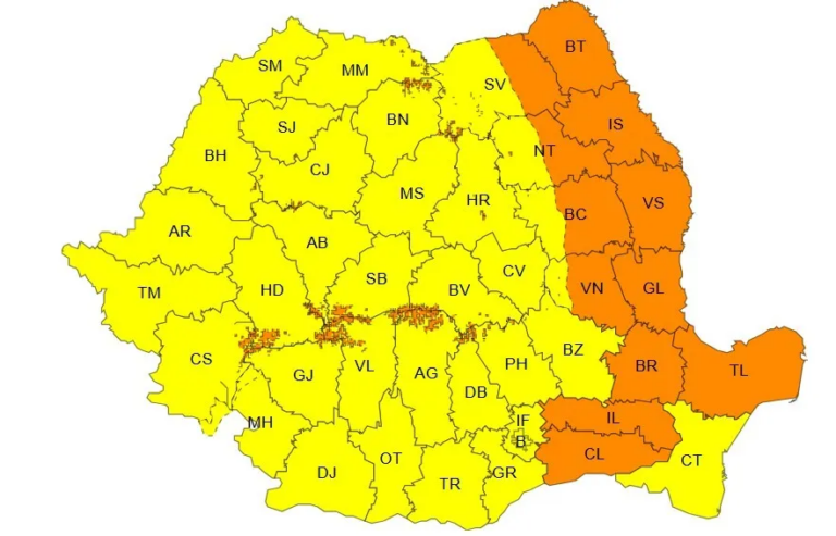 ULTIMA ORĂ: Coduri Galben și Portocaliu de vânt în Sibiu