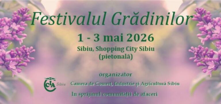 Festivalul Grădinilor Sibiu 1-3 mai: plante, flori și activități pentru copii la Shopping City Sibiu