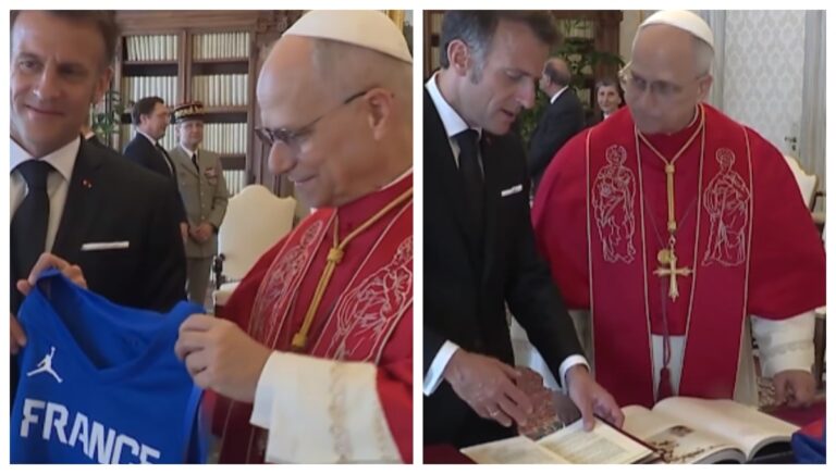Macron și Papa Leon al XIV-lea, prima întâlnire la Vatican: discuții despre războiul Iran–Israel și un cadou inedit