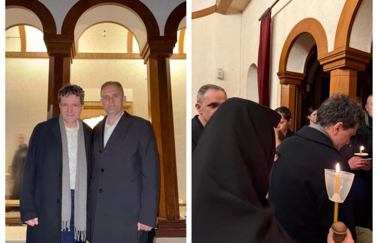 Nicușor Dan la Mănăstirea Cornu