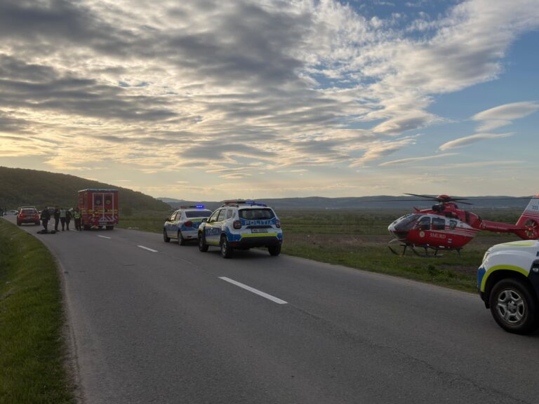FOTO/VIDEO/ULTIMA ORĂ: Motociclist în stare critică după un accident la ieșirea din Poplaca