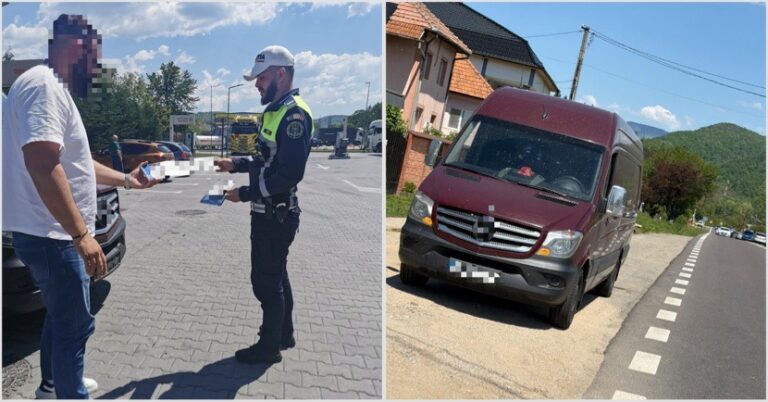 Transport oprit în plină zi: ce au descoperit polițiștii într-o autoutilitară pe Valea Oltului