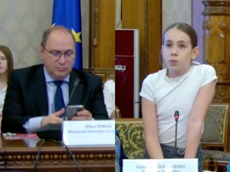 VIDEO: „Voi ne distrugeți copilăria!” Discursul sfâșietor al unei eleve de clasa a V-a în fața ministrului Educației