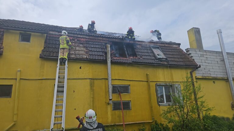 FOTO: Acoperiș în flăcări și intervenție de amploare în Șură Mică