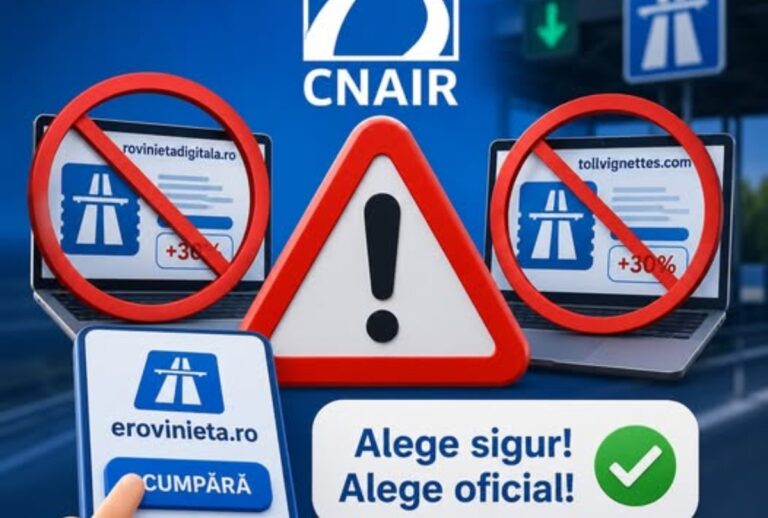 CNAIR avertizează șoferii: Două site-uri neautorizate vând roviniete cu taxe suplimentare de până la 30%
