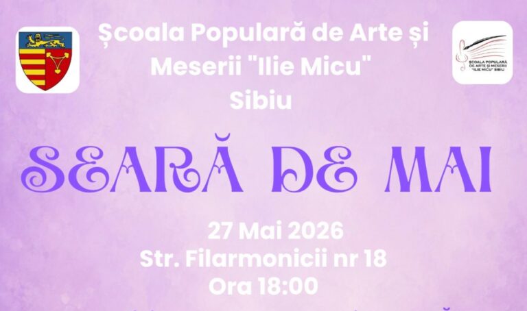 Concert „Seară de Mai” la Școala Populară de Arte și Meserii „Ilie Micu” Sibiu - recital special de primăvară