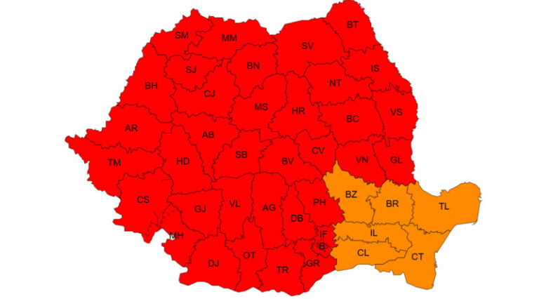 Val de foc peste România! Codul roșu se EXTINDE masiv, iar temperaturile ating pragul critic de 41°C