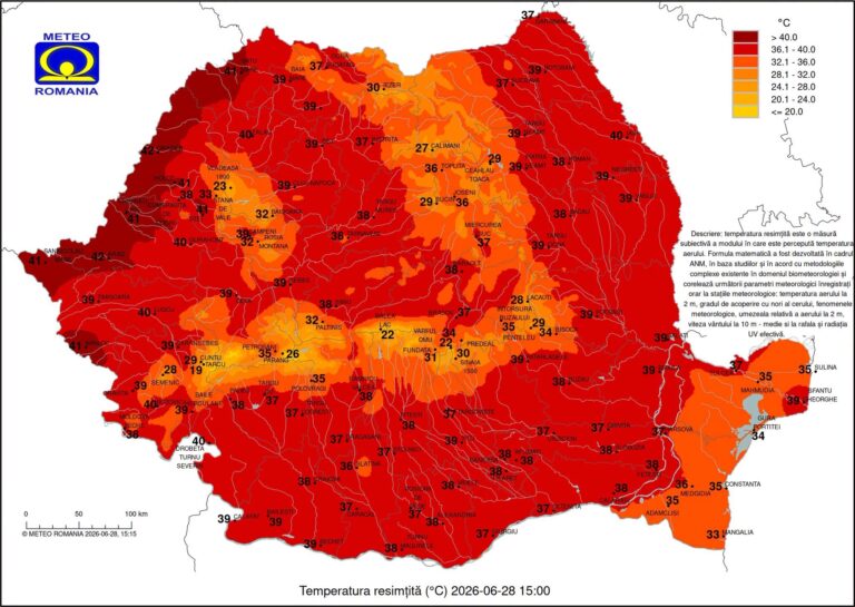 ULTIMA ORĂ – Sibiu, în mijlocul valului de foc: 38°C resimțite duminică după-amiază