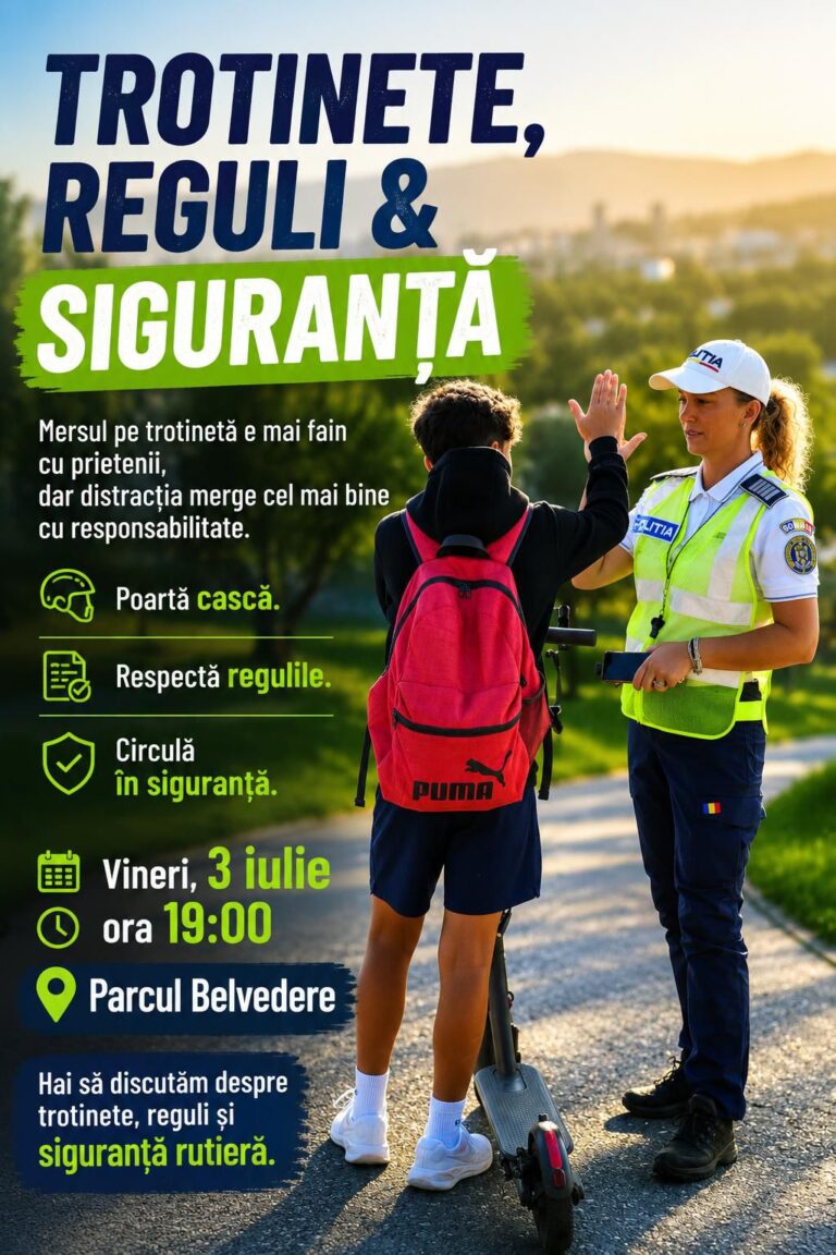 VIDEO: Circuli cu trotineta? Poliția Sibiu are un mesaj important pentru tine