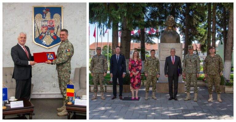 Președintele Centrului Euro-Atlantic pentru Reziliență, ambasadorul Lucian Fătu, în vizită oficială la Academia Forțelor Terestre din Sibiu
