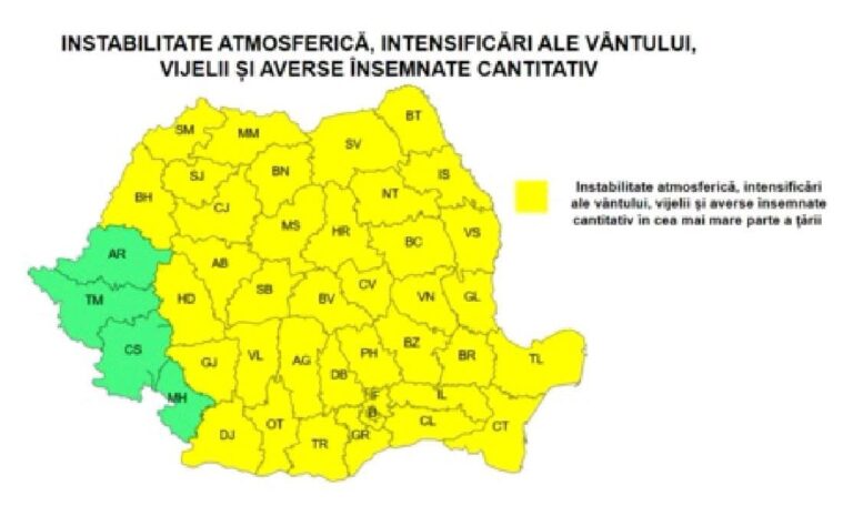 ULTIMA ORĂ – Meteorologii avertizează: furtuni violente, grindină și rafale puternice în Sibiu