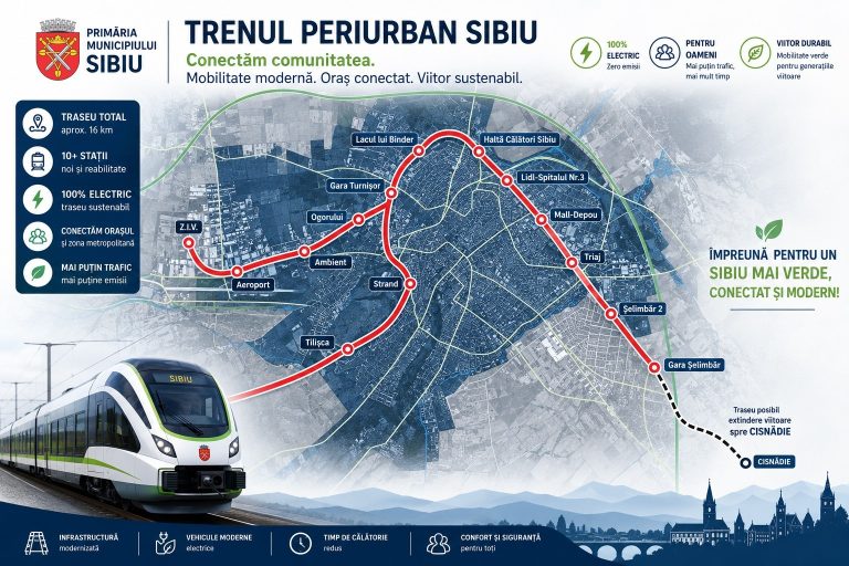 Sibiul se pregătește pentru TRENUL VIITORULUI. Proiect de milioane de lei lansat de Primărie